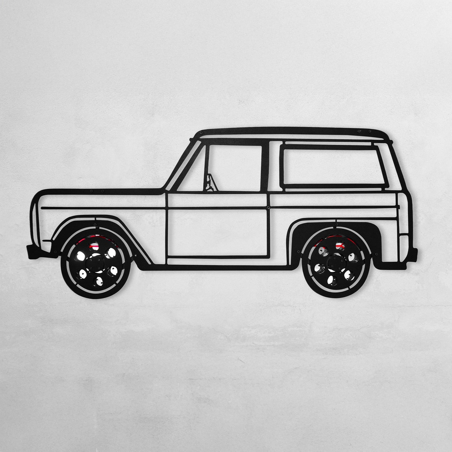 1972 Ford Bronco Wall Art – Classic 4x4 Steel Silhouette with Spinning Wheels-KAFMEKA026 - Tampa Home & Garden Store