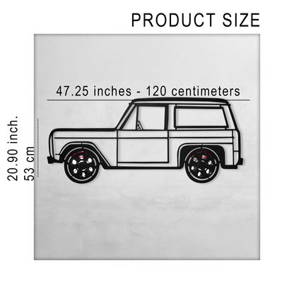 1972 Ford Bronco Wall Art – Classic 4x4 Steel Silhouette with Spinning Wheels-KAFMEKA026 - Tampa Home & Garden Store