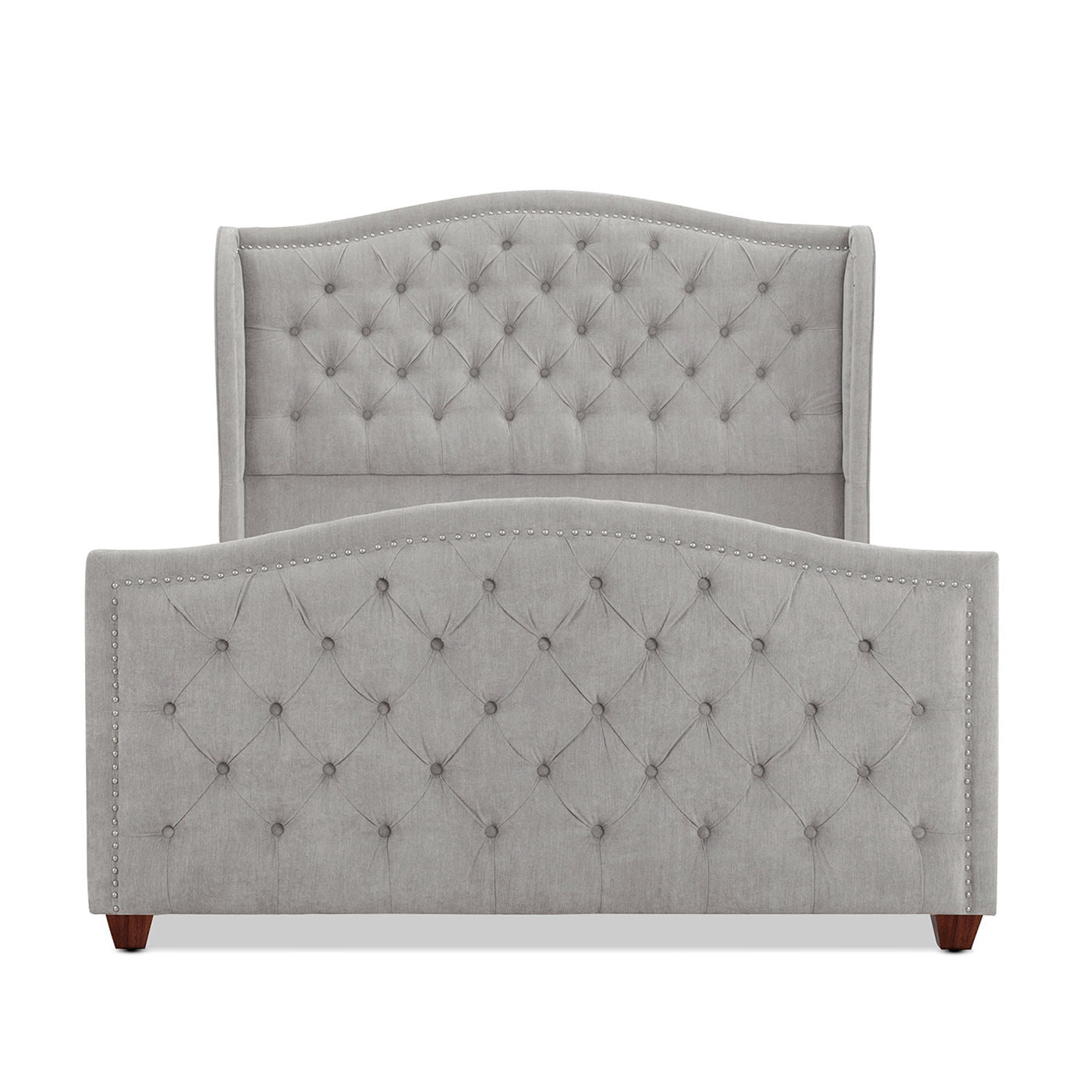 Solid Upholstered Bed Frame and Headboard Set