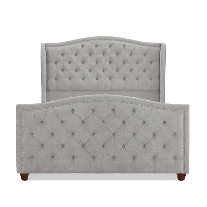 Solid Upholstered Bed Frame and Headboard Set