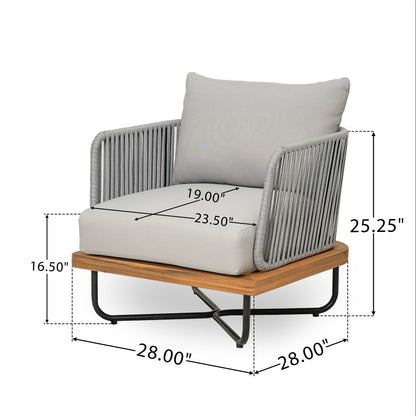 Lucca Outdoor Acacia Wood Patio Lounge Chair