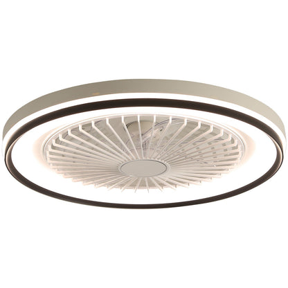 HouseOfZazla RGB Dimmable LED Enclosed Ceiling Fan with Light in white on Tampa Home & Garden Store