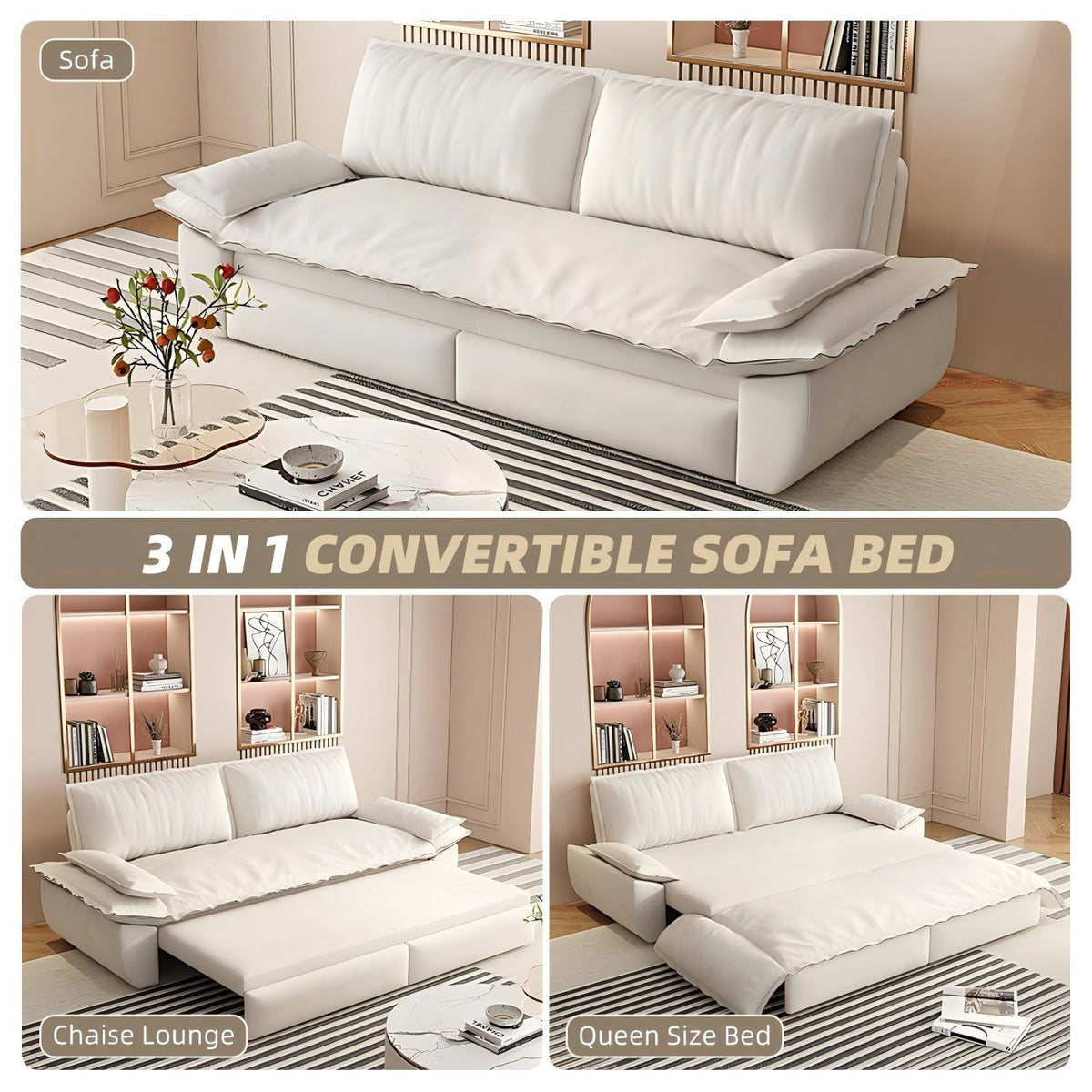 Queen Sleeper Bed and a 3 in 1 Convertible Sofa