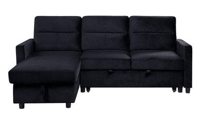Ivy reversible sleeper sectional sofa with storage chaise in black by HouseOfZazla on Tampa Home & Garden Store
