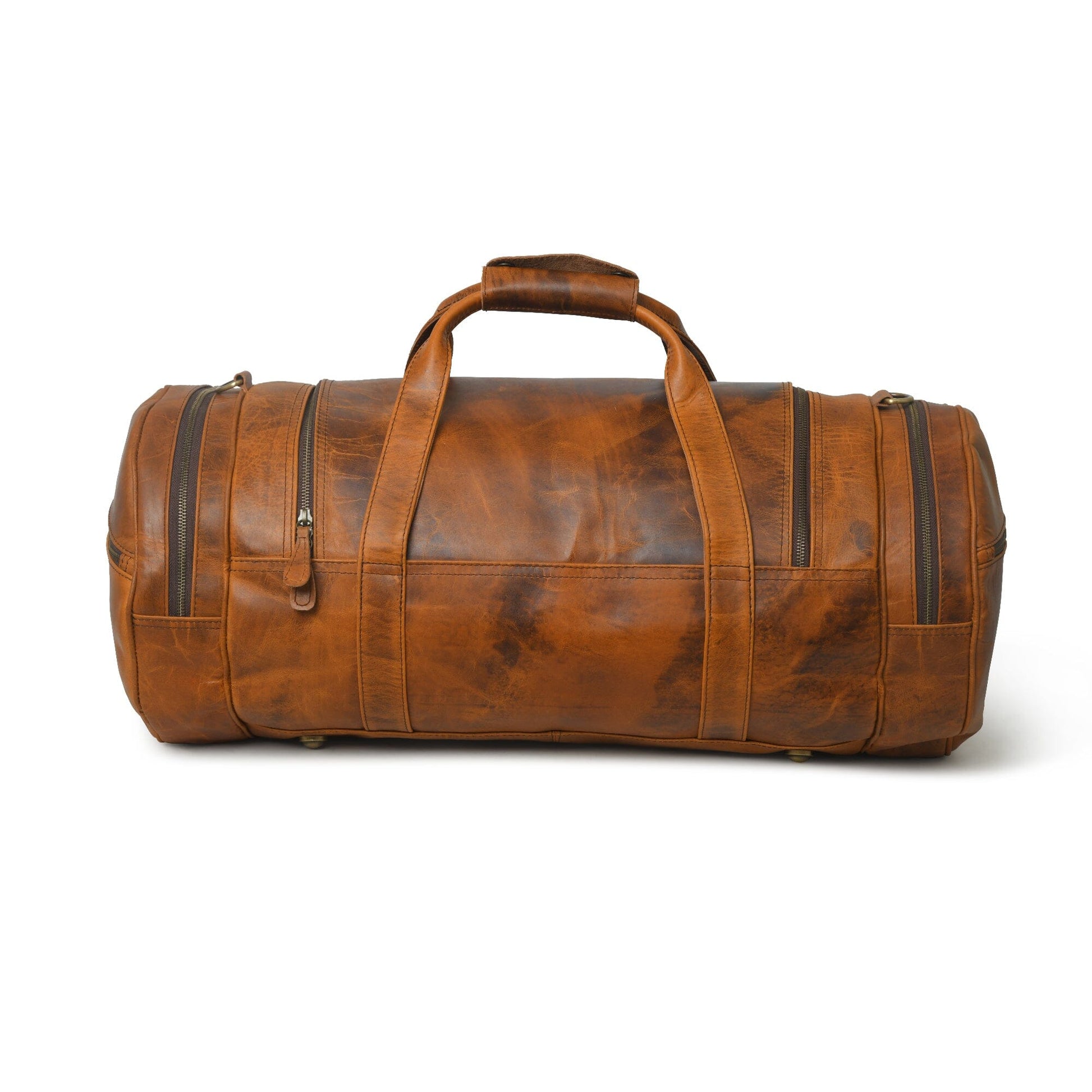Leather Gym Travel Bag, Round - Tampa Home & Garden Store