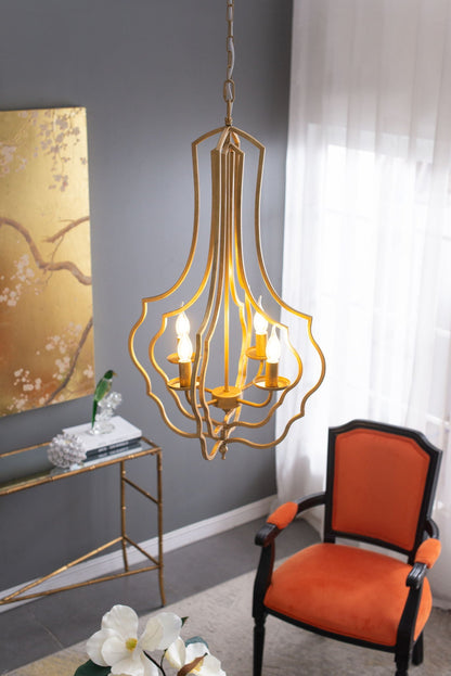 4-light gold chandelier with adjustable chain for kitchen on Tampa Home & Garden Store