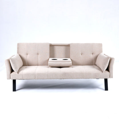 Compact Foldable Sofa Bed and Cup Holder