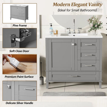 Traditional Bathroom Vanity With Soft Close Doors