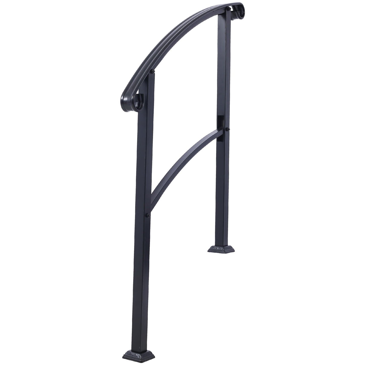 Sturdy Black Outdoor Steps and Porch Handrail