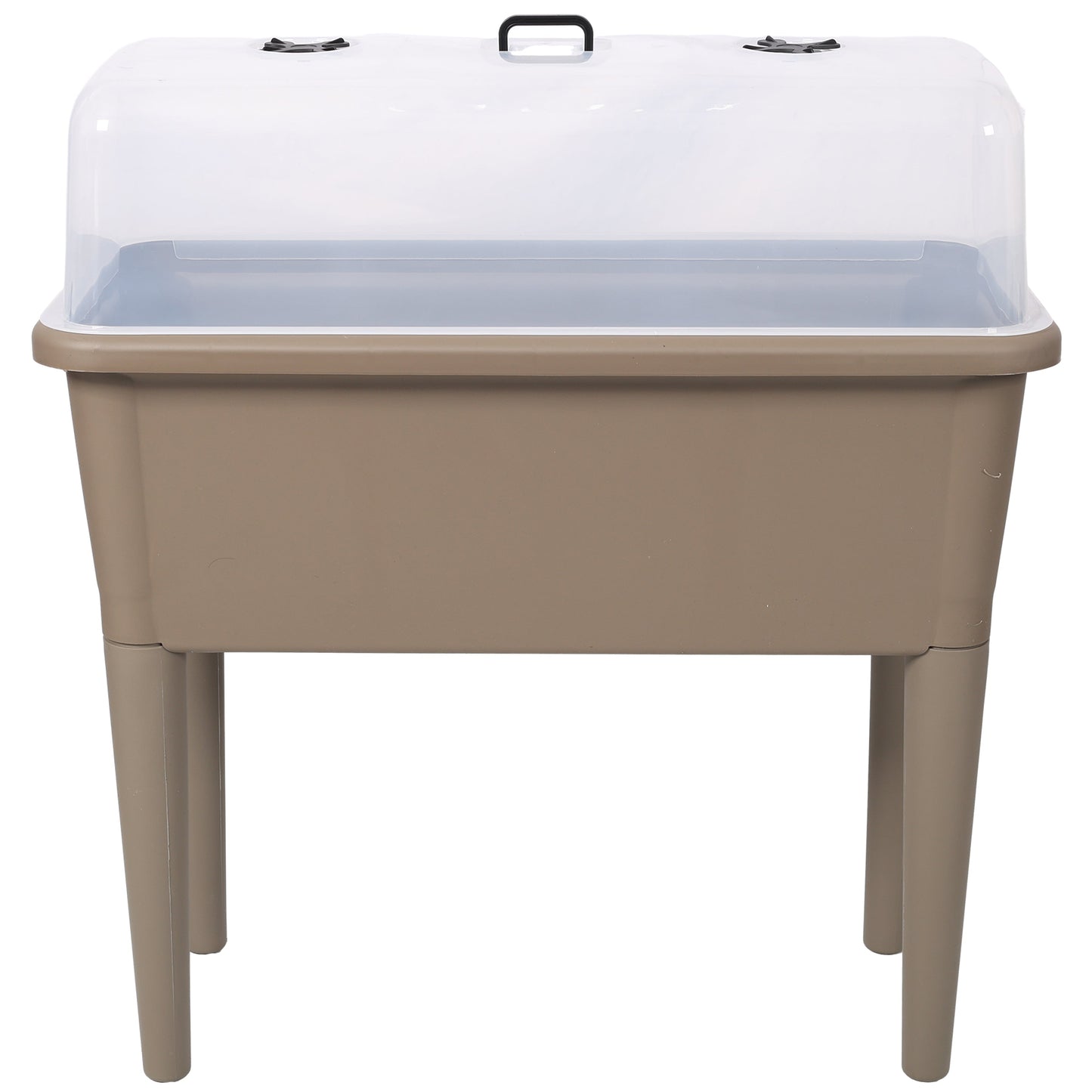 2-pack raised garden bed with ventilated transparent greenhouse lid brown planter on Tampa Home & Garden Store