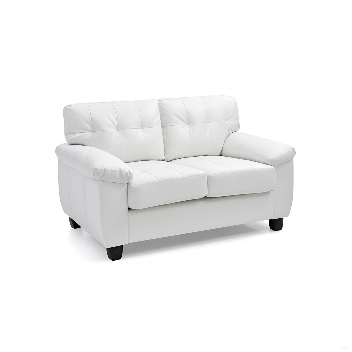 Gallant Loveseat white leather with pocketed coils, hardwood frame, stationary by HouseOfZazla on Tampa Home & Garden Store