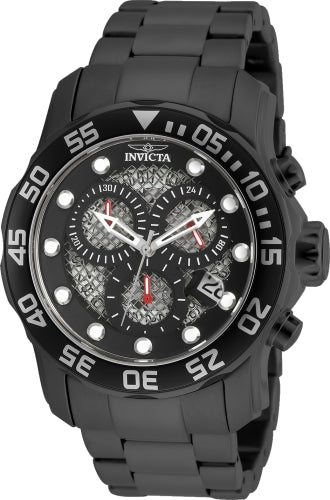Invicta men's Pro Diver watch with black stainless steel bracelet and chronograph dial on Tampa Home & Garden Store