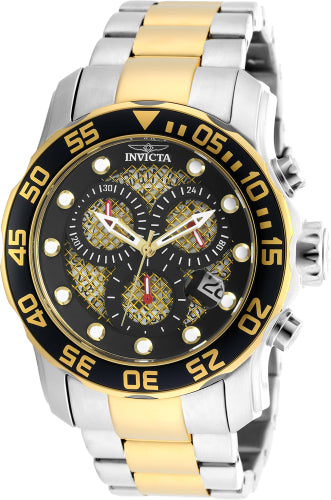 Invicta Men's Pro Diver watch two-tone stainless steel bracelet black bezel gold-tone accents on Tampa Home & Garden Store