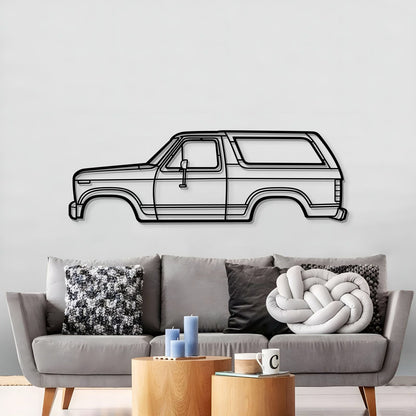 1983 Bronco metal car wall art MT0196 by Modello Turbo, black line-drawing silhouette on Tampa Home & Garden Store