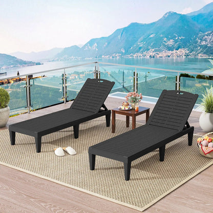 Outdoor PP Chaise Lounge Chairs Set of 2