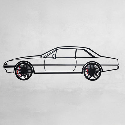 1985 Ferrari 400i Wall Art – Classic Steel Silhouette with Spinning Wheels-KAFMEKA024 - Tampa Home & Garden Store