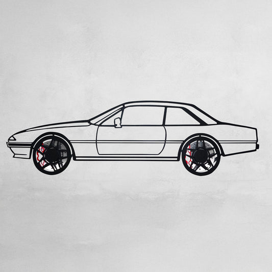 1985 Ferrari 400i Wall Art – Classic Steel Silhouette with Spinning Wheels-KAFMEKA024 - Tampa Home & Garden Store