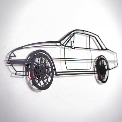 1985 Ferrari 400i Wall Art – Classic Steel Silhouette with Spinning Wheels-KAFMEKA024 - Tampa Home & Garden Store
