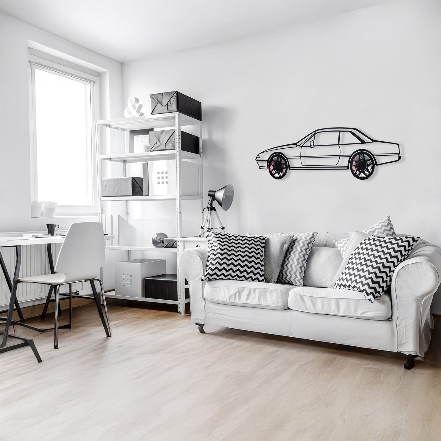 1985 Ferrari 400i Wall Art – Classic Steel Silhouette with Spinning Wheels-KAFMEKA024 - Tampa Home & Garden Store