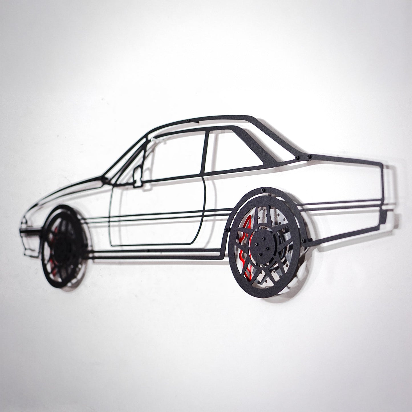 1985 Ferrari 400i Wall Art – Classic Steel Silhouette with Spinning Wheels-KAFMEKA024 - Tampa Home & Garden Store