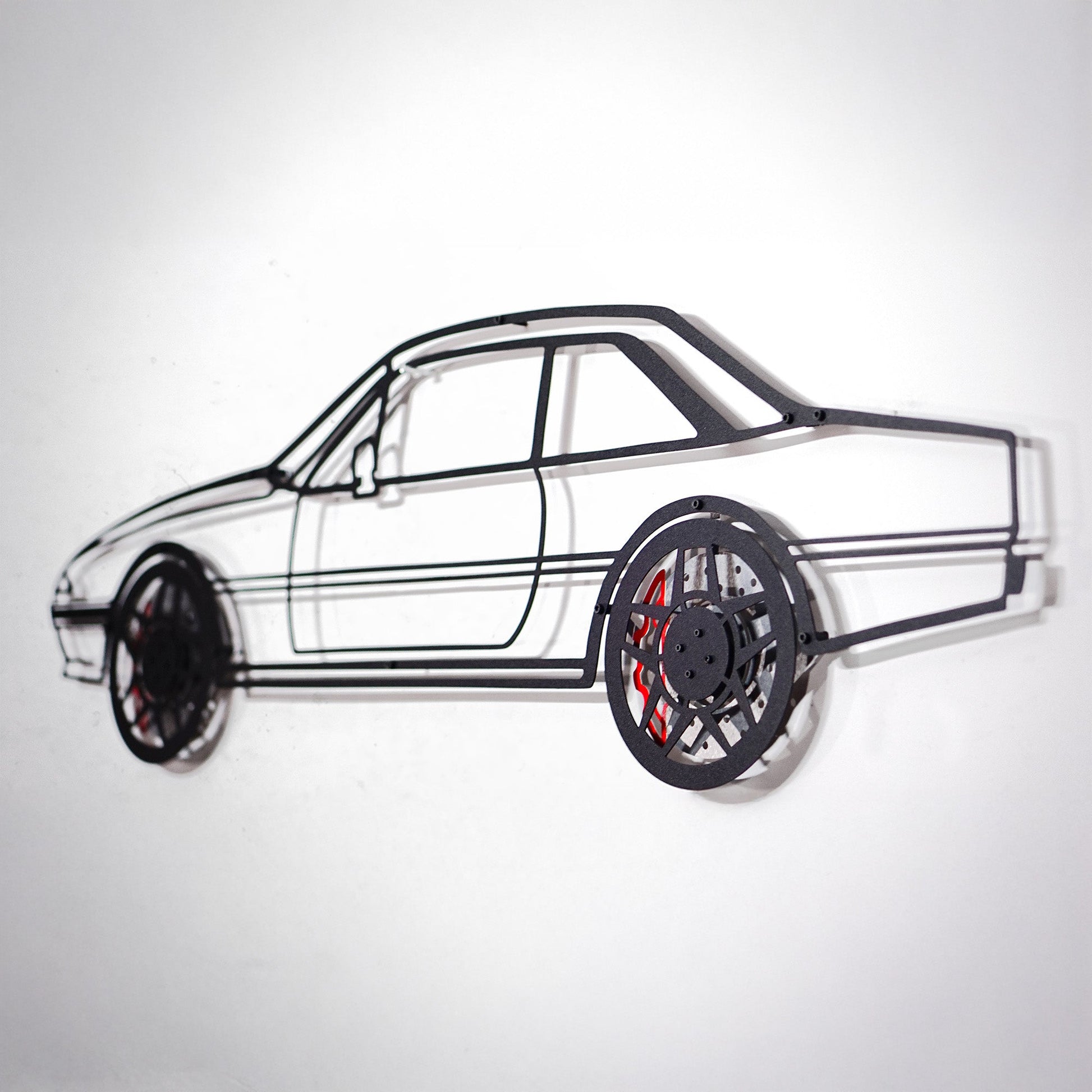 1985 Ferrari 400i Wall Art – Classic Steel Silhouette with Spinning Wheels-KAFMEKA024 - Tampa Home & Garden Store