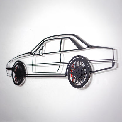 1985 Ferrari 400i Wall Art – Classic Steel Silhouette with Spinning Wheels-KAFMEKA024 - Tampa Home & Garden Store