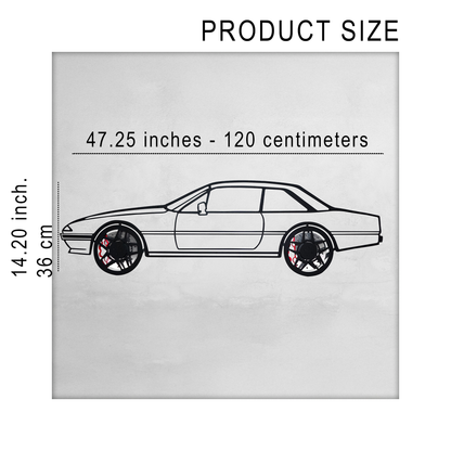 1985 Ferrari 400i Wall Art – Classic Steel Silhouette with Spinning Wheels-KAFMEKA024 - Tampa Home & Garden Store