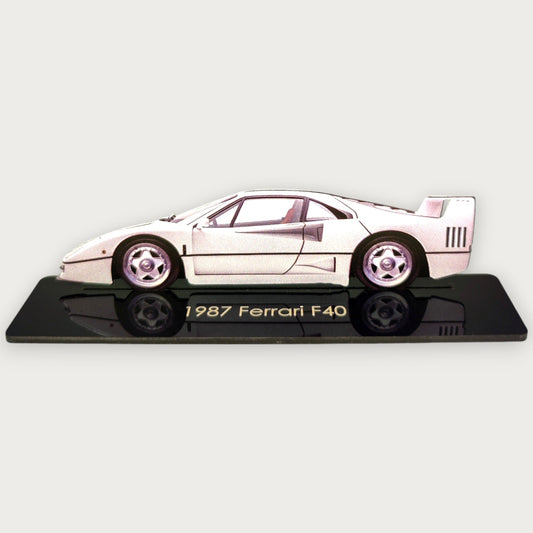 1987 Ferrari F40 (2) Metal Car Wall Art, Color 2D Diecast Car Decor, Silhouette Metal Wall Art, Gift For Car Lovers, Detailed Color Metal Car - Tampa Home & Garden Store
