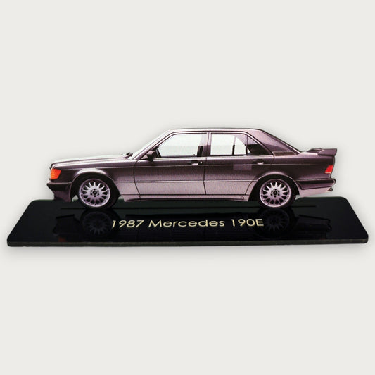 1987 Mercedes 190E (1) Metal Car Wall Art, Color 2D Diecast Car Decor, Silhouette Metal Wall Art, Gift For Car Lovers, Detailed Color Metal Car - Tampa Home & Garden Store