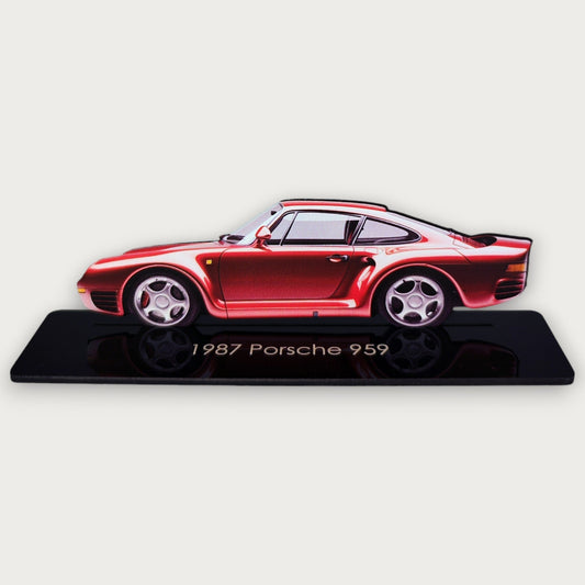 1987 Porsche 959 (2) Metal Car Wall Art, Color 2D Diecast Car Decor, Silhouette Metal Wall Art, Gift For Car Lovers, Detailed Color Metal Car - Tampa Home & Garden Store