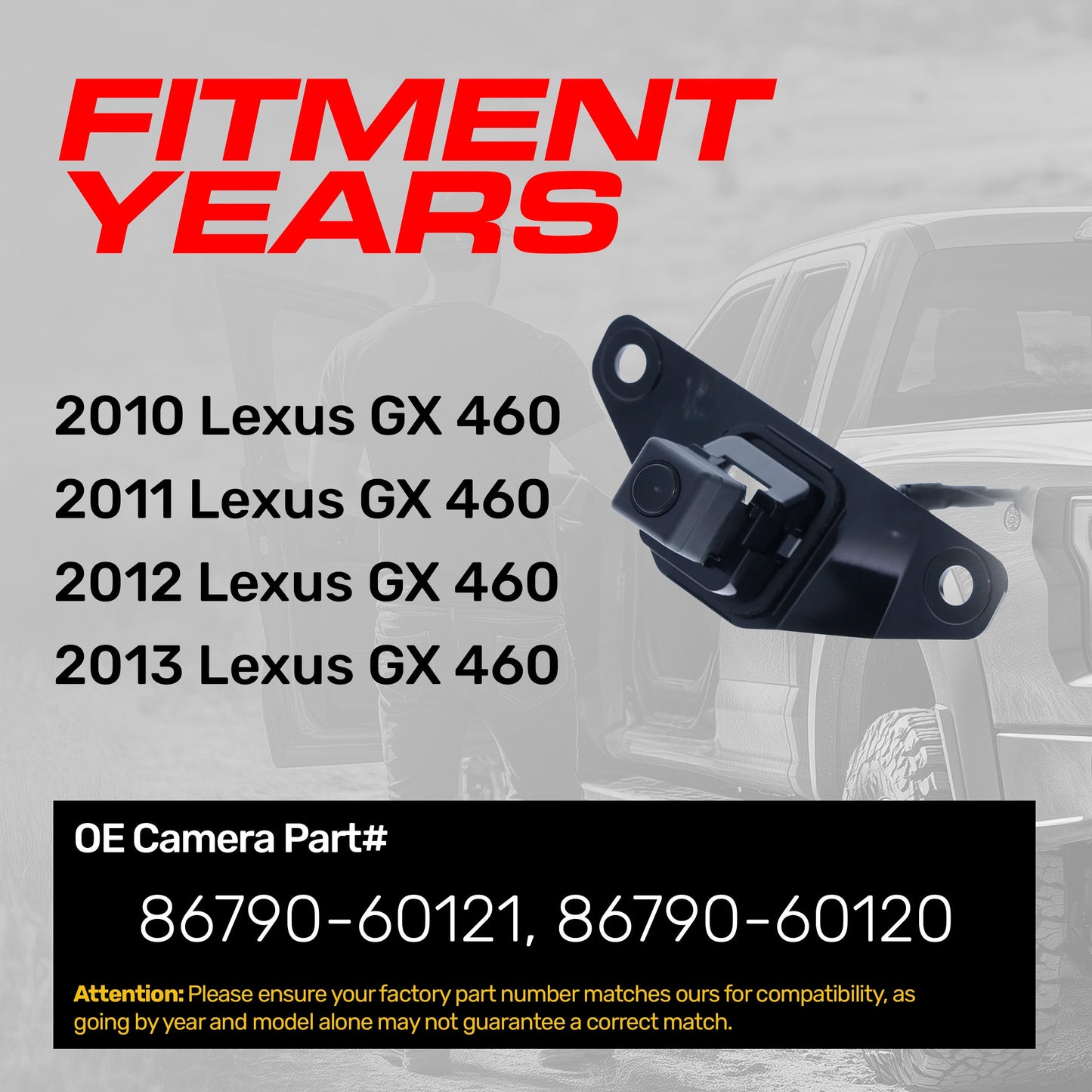 OEM backup camera from Master Tailgaters for 2010-2013 Lexus GX 460 black housing on Tampa Home & Garden Store