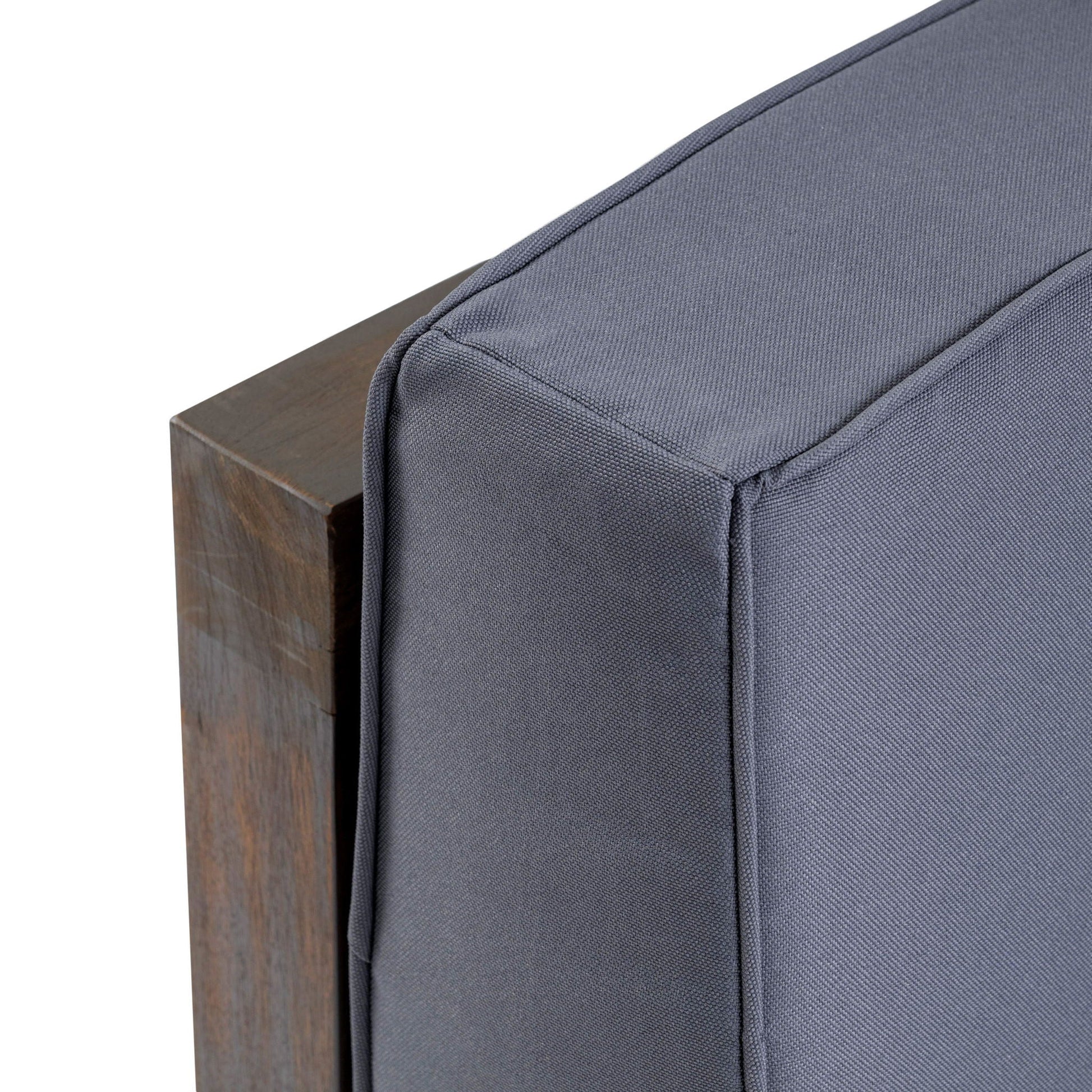 Outdoor Acacia Wood Patio Chair with Grey Fabric Cushion HouseOfZazla on Tampa Home & Garden Store