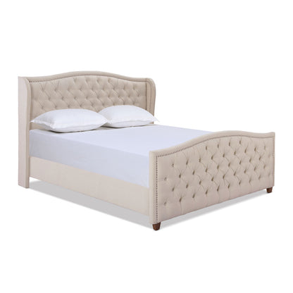 Solid Upholstered Bed Frame and Headboard Set