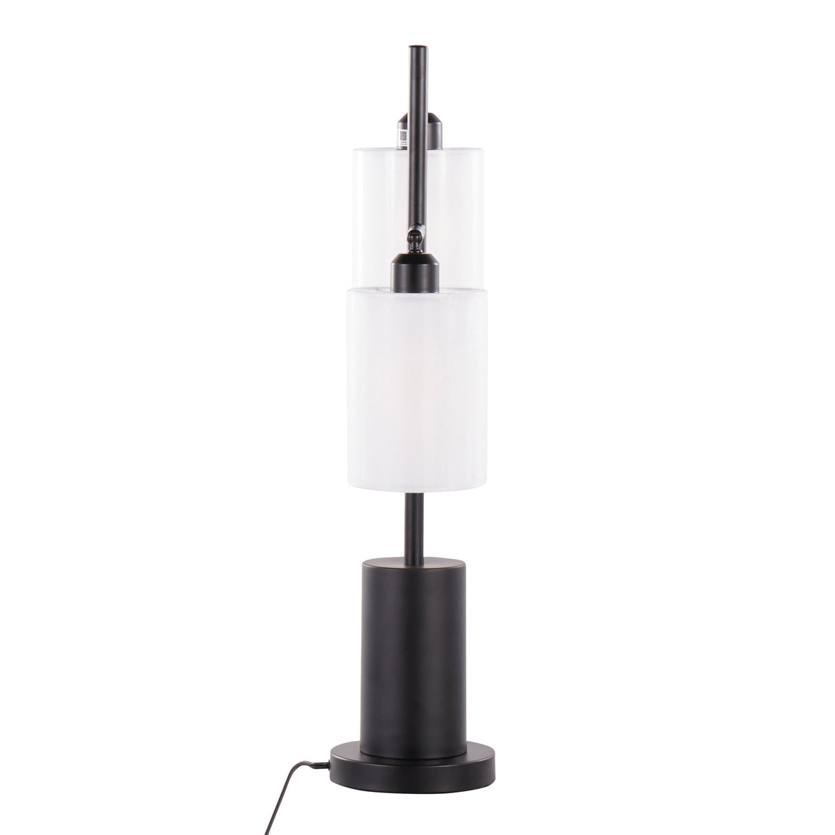Cannes Contemporary Table Lamp in black metal with white shade by HouseOfZazla on Tampa Home & Garden Store