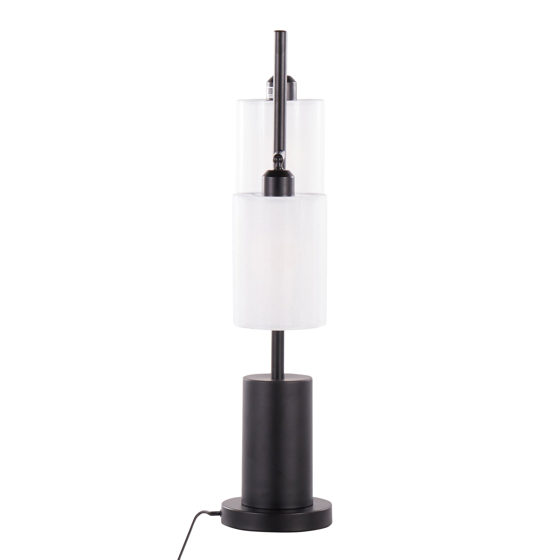 Cannes Contemporary Table Lamp in black metal with white shade by HouseOfZazla on Tampa Home & Garden Store