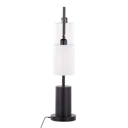 Cannes Contemporary Table Lamp in black metal with white shade by HouseOfZazla on Tampa Home & Garden Store