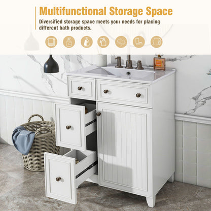 Transitional Bathroom Vanity With Ceramic Sink