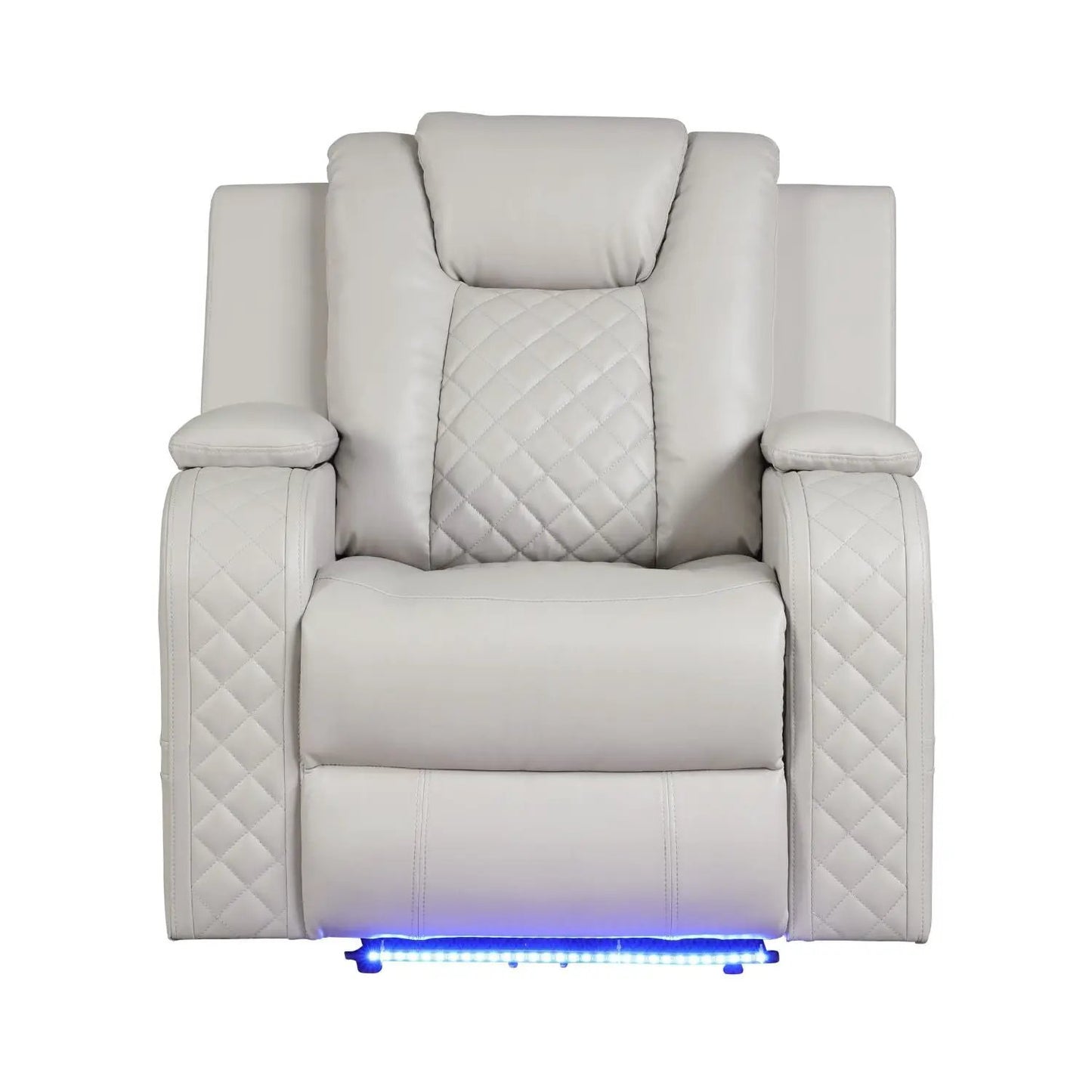 Benz LED Recliner Chair Adjustable Headrest leather, blue LED by Unique Piece Furniture on Tampa Home & Garden Store