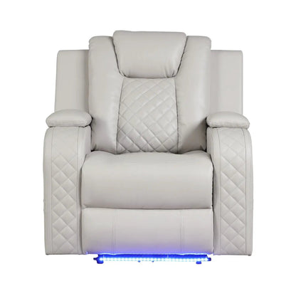 Benz LED Recliner Chair Adjustable Headrest leather, blue LED by Unique Piece Furniture on Tampa Home & Garden Store
