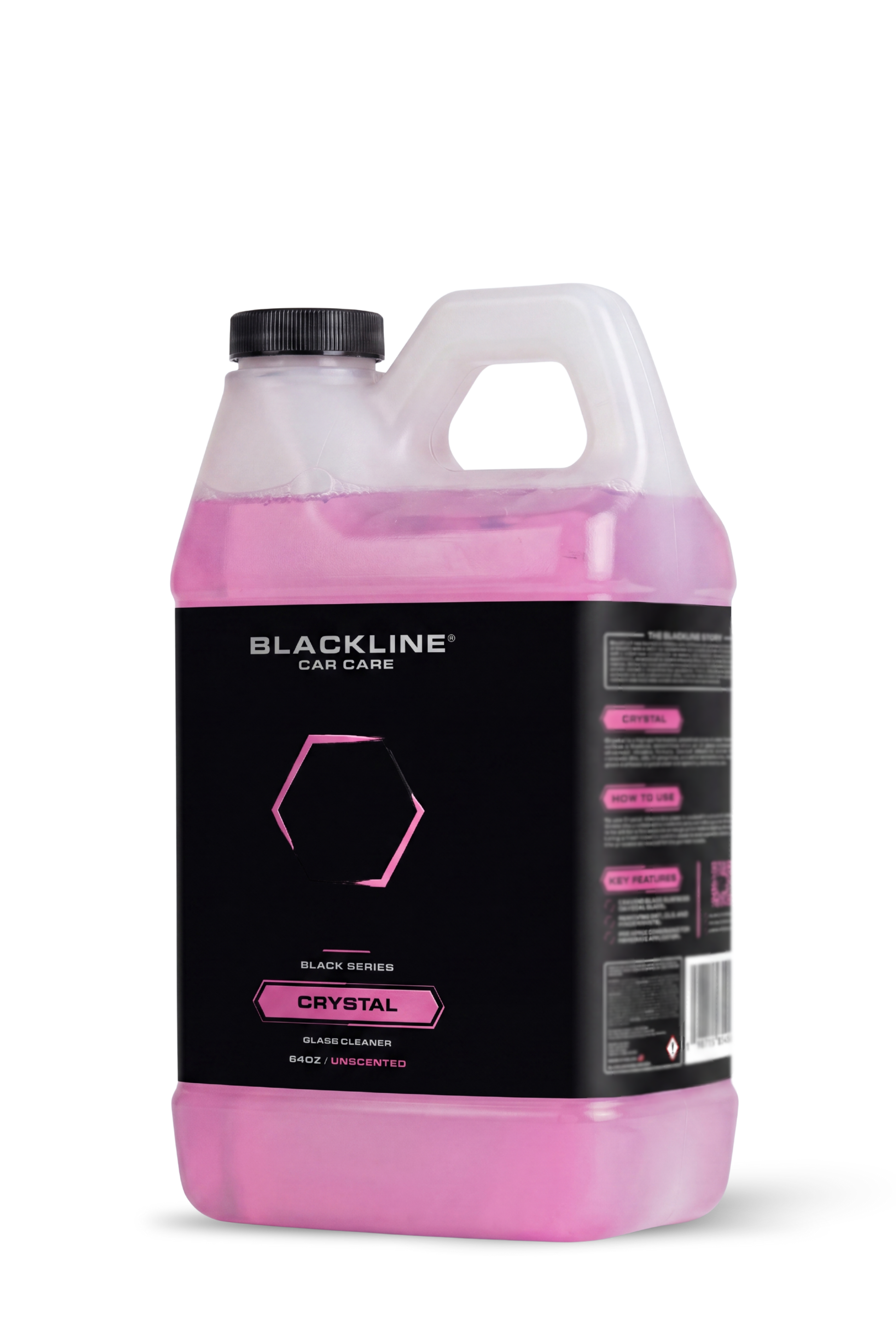 BLACKLINE Crystal Glass Cleaner pink liquid jug with black label on Tampa Home & Garden Store