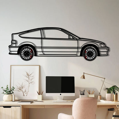 1990 Honda CRX Metal Car Wall Art with Rotating Wheels - JDM Classic Silhouette - Interactive Automotive Wall Decor - KAFMEKA144 - Tampa Home & Garden Store