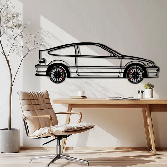 1990 Honda CRX Metal Car Wall Art with Rotating Wheels - JDM Classic Silhouette - Interactive Automotive Wall Decor - KAFMEKA144 - Tampa Home & Garden Store