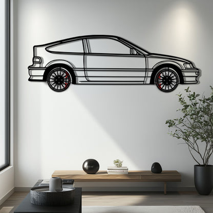 1990 Honda CRX Metal Car Wall Art with Rotating Wheels - JDM Classic Silhouette - Interactive Automotive Wall Decor - KAFMEKA144 - Tampa Home & Garden Store