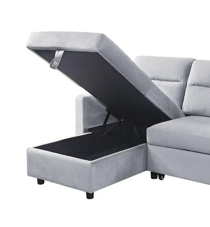 Ivy reversible sleeper sectional sofa with storage chaise in gray fabric Unique Piece Furniture on Tampa Home & Garden Store