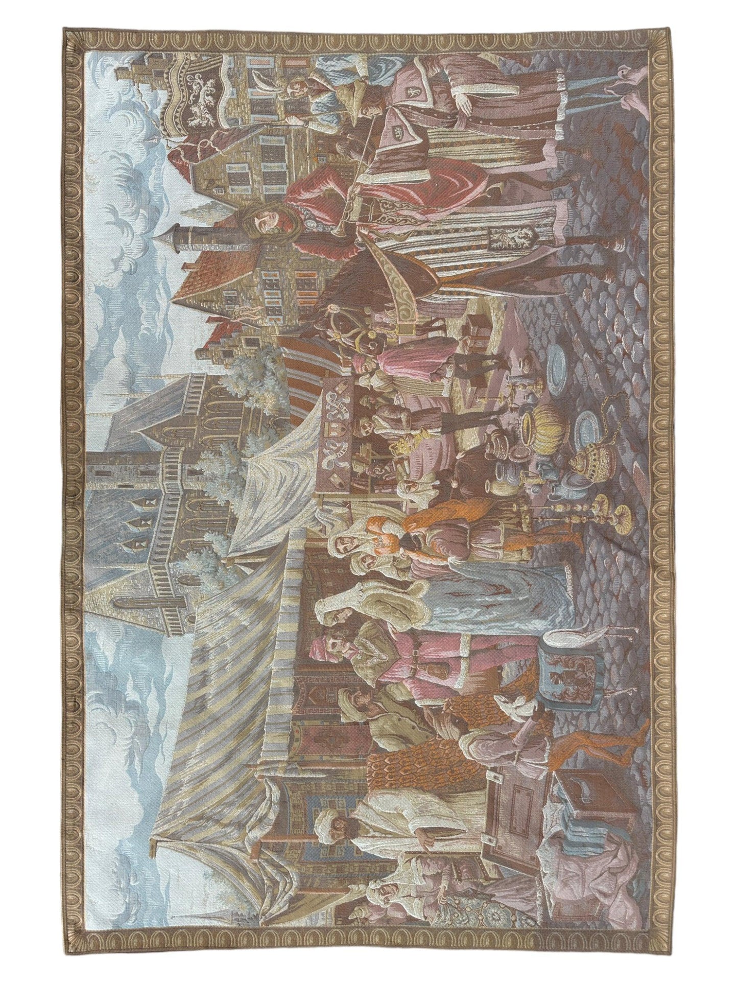 1990s Belgium Wall Tapestry 4'1” x 6’4” - Tampa Home & Garden Store