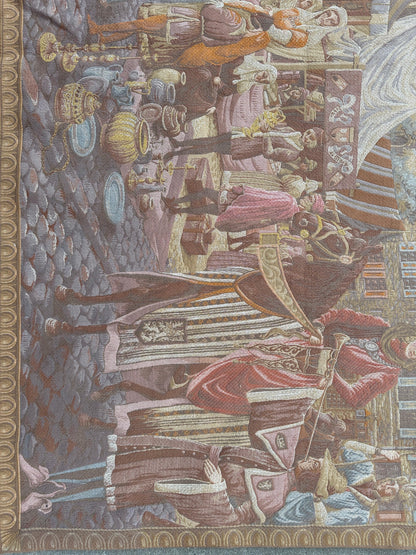1990s Belgium Wall Tapestry 4'1” x 6’4” - Tampa Home & Garden Store