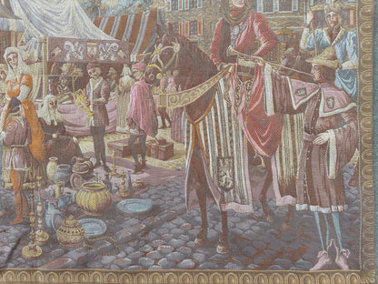 1990s Belgium Wall Tapestry 4'1” x 6’4” - Tampa Home & Garden Store