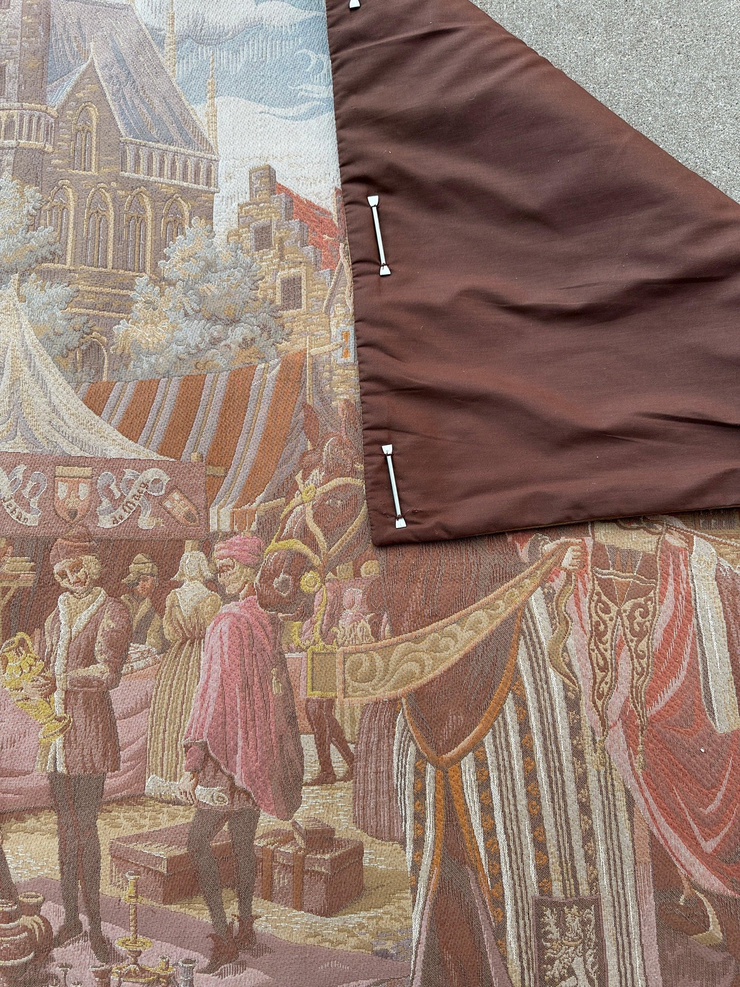 1990s Belgium Wall Tapestry 4'1” x 6’4” - Tampa Home & Garden Store