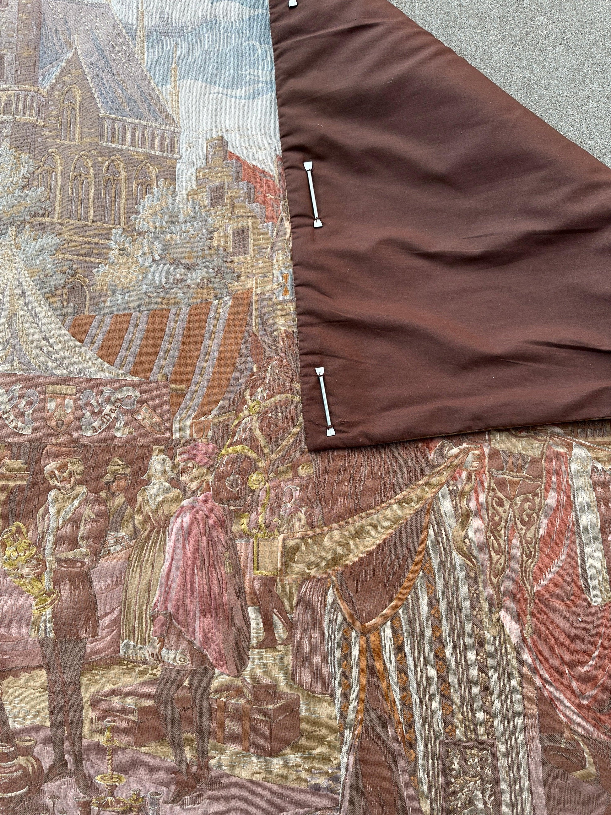 1990s Belgium Wall Tapestry 4'1” x 6’4” - Tampa Home & Garden Store