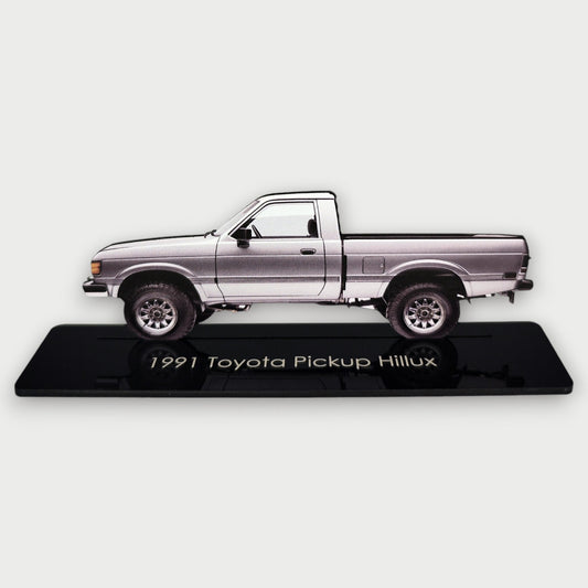 1991 Toyota Pickup Hillux (1) Metal Car Wall Art, Color 2D Diecast Car Decor, Silhouette Metal Wall Art, Gift For Car Lovers, Detailed Color Metal Car - Tampa Home & Garden Store
